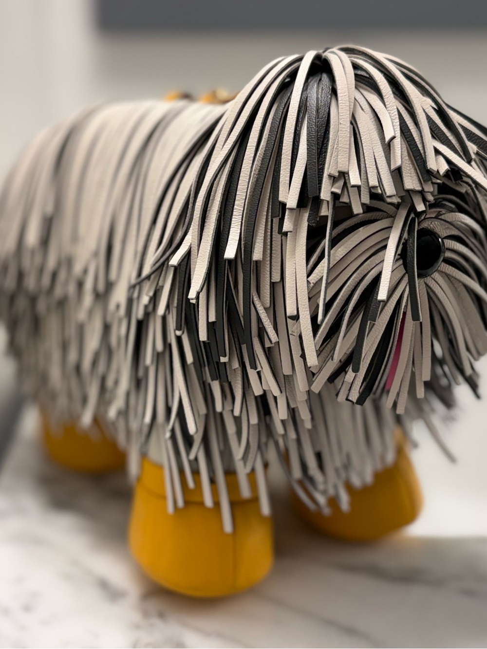 Authentic Kate Spade Fringe Dog Crossbody Bag in White and Yellow - Picture 9 of 10